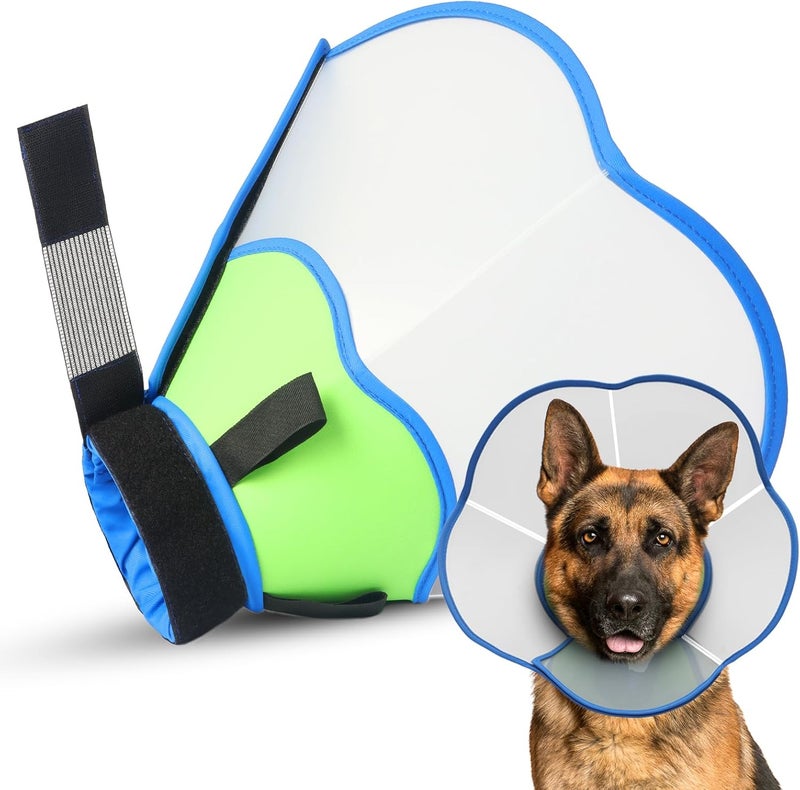 TZBEINN Hard & Heavy Plastic Dog Cone Collar Alternative for Extra Large Dogs(Adult Lab Golden GSD), Pet Neck Head Protective Cone Anti-Lick, Adjustable Elizabethan Recovery Collar Cone of Shame for Healing - Image 1